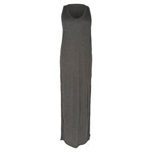 T by Alexander Wang Racerback Jersey Fitted Maxi Dress in Gray Rayon